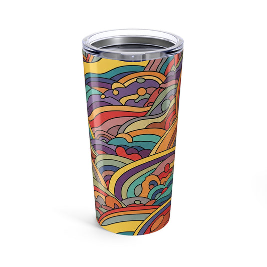 20oz Stainless Steel Travel Mug With Double Wall Insulation Spill Resistant Printed Design For Hot And Cold