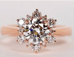 Trendy Diamond Ring Rose Gold Finish Metal With Diamond Shine Size 6 7 8 9 Elegant Gift For Any Occasion Today
