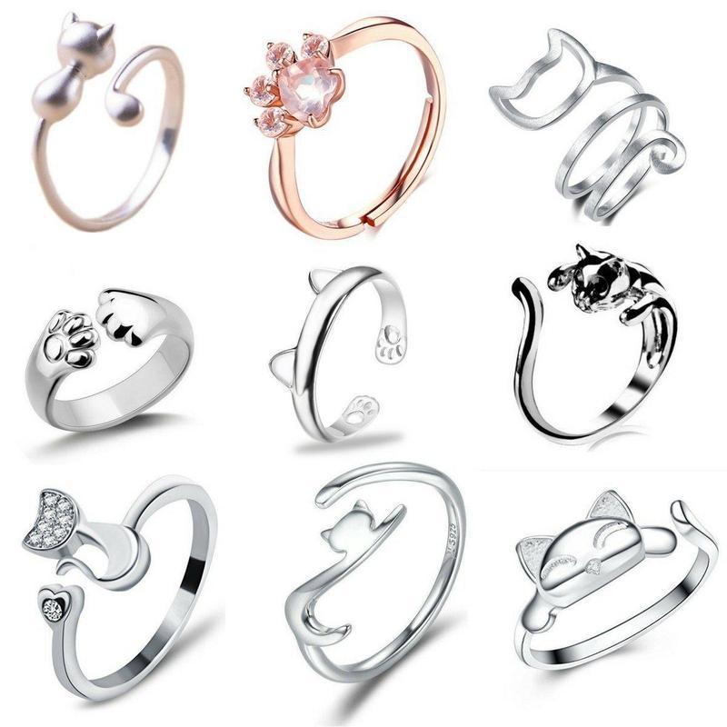 Elegant Open Cat Head Ring Made From Korean Alloy Adjustable Fashion Jewelry For Women With Comfortable Fit Now
