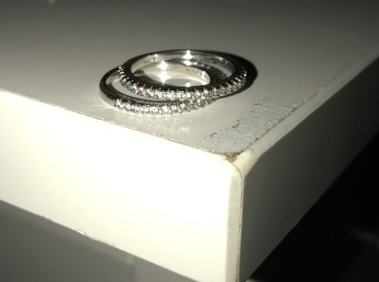 Women Rhinestone Engagement Ring Jewelry Sparkling Copper Band With Crystal Zircon For Wedding And Nite Events