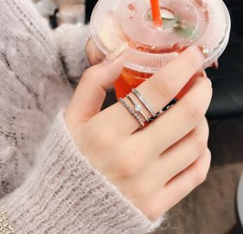 Elegant Japanese And Korean Diamond Index Finger Ring For Women Jewelry Fashion Accessory Minimalist Style Ring