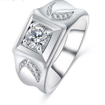 Copper Ring With Zircon Inlay For Men Luxurious Fashion Band Jewelry Gift Durable Size 7 8 9 Timeless Elegant Statement