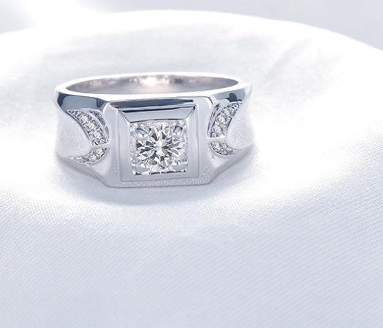 Copper Ring With Zircon Inlay For Men Luxurious Fashion Band Jewelry Gift Durable Size 7 8 9 Timeless Elegant Statement