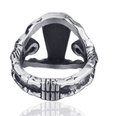 Mens Gothic Punk Vampire Coffin Ring Unique Design Titanium Steel Epoxy Jewelry With Cubic Zirconia Gift Today