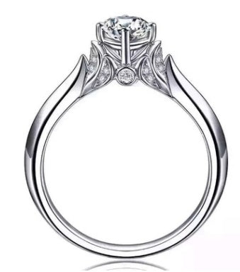 Womens Elegant Double Swan Diamond Zircon Ring White Copper Plated Jewelry For Marriage Engagement Anniversary