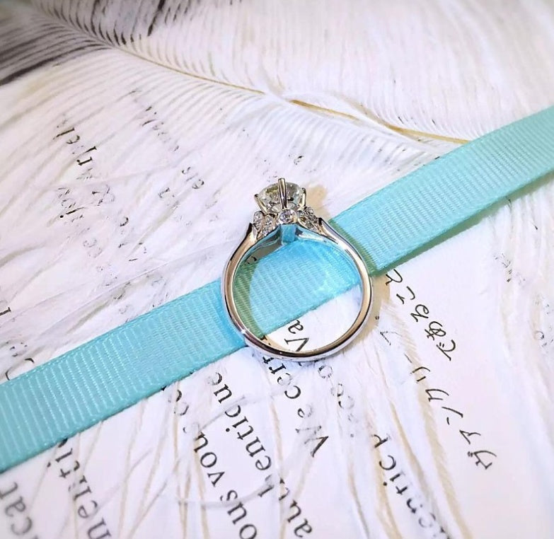 Womens Elegant Double Swan Diamond Zircon Ring White Copper Plated Jewelry For Marriage Engagement Anniversary