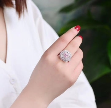 Champagne Square Zircon Ring Simulated Diamond Diamond Jewelry Metal Exquisite Wedding Jewelry Fashion Jewelry