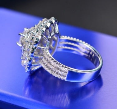 Champagne Square Zircon Ring Simulated Diamond Diamond Jewelry Metal Exquisite Wedding Jewelry Fashion Jewelry