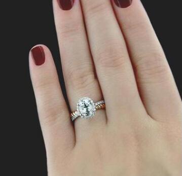 Womens Hearts And Arrows Zircon Engagement Ring Geometric Copper Design Durable Anniversary Jewelry Gift Style