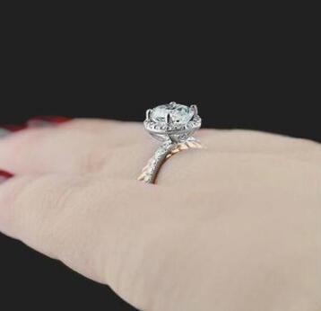 Womens Hearts And Arrows Zircon Engagement Ring Geometric Copper Design Durable Anniversary Jewelry Gift Style