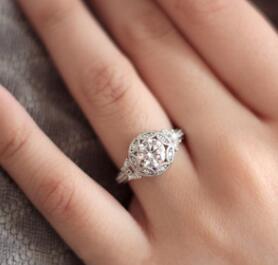 Copper Zircon Ring Half Moon Inlay Engagement Ring For Wedding Bridal Jewelry Gift Elegant Enduring Style Here