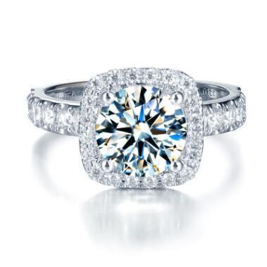 Wedding Ring Set For Couples Korean Version Square Zircon Adjustable Silver Plated Ring For Her Fashion Jewelry