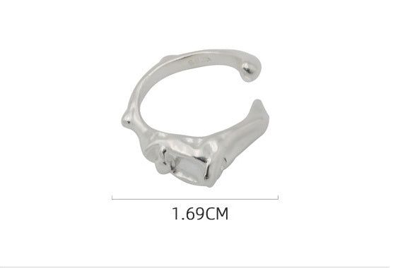 Sterling Silver Ring Geometric Retro Exaggerated Design Fashion Ring Korean Style Statement Gift Rings Forever