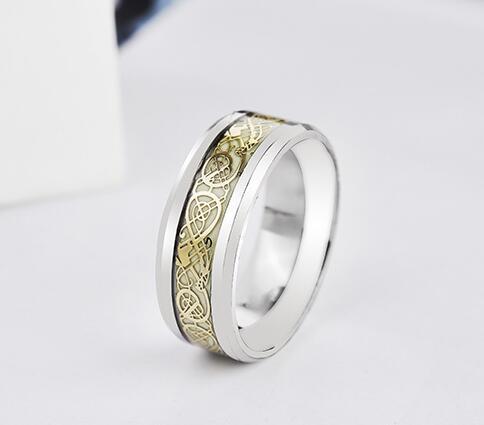 Dragon Ring Stainless Steel Nighttime Luminescence Ring Luminous Glow In The Dark Band Jewelry Stainless Steel