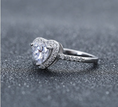 Heart Shaped Zircon Ring White Copper For Women Dainty Elegant Versatile Jewelry Gift For Her Everyday For Her