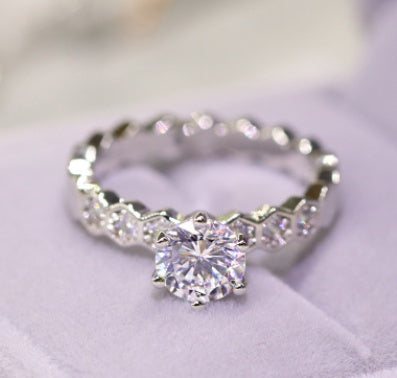 Womens Diamond Ring Honeycomb Design Gold Plated Copper Couple Promise Anniversary Fashion Jewelry Of Elegance