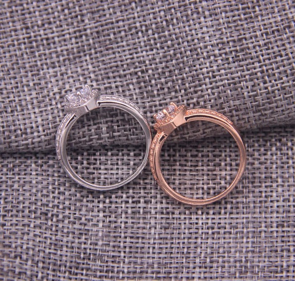 Rose Gold Plated Copper Ring Korean Fashion Elegant Modern Design Copper Style Ring Daily Wear Elegant Jewelry
