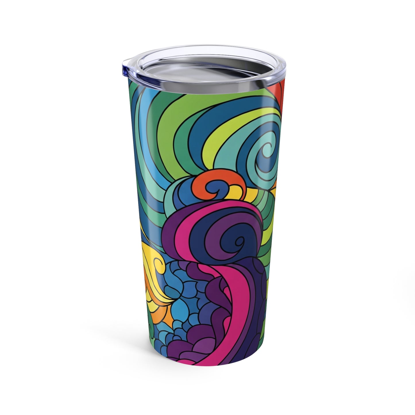 20 Oz Stainless Steel Travel Mug With Double Wall Vacuum Insulation Spill Resistant Thermal Printed Coffee Cup