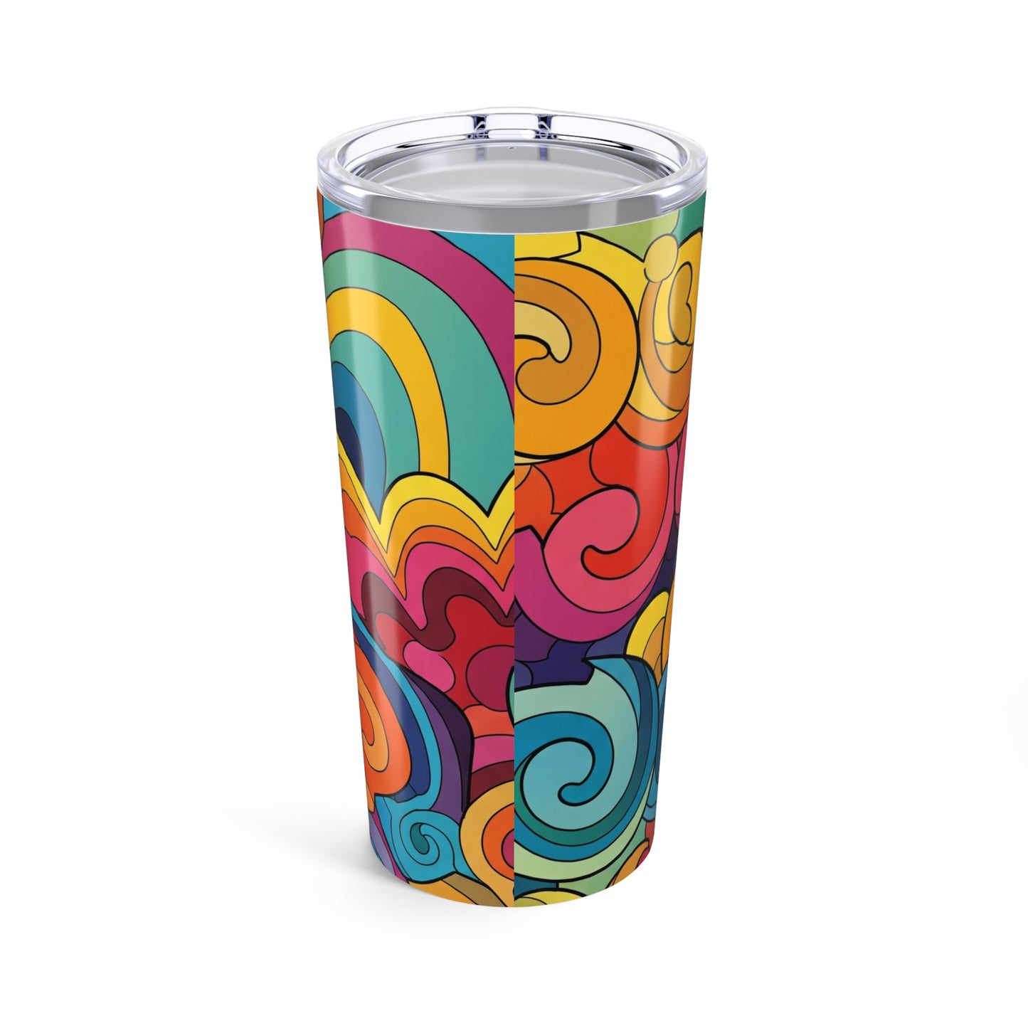 20 Oz Stainless Steel Tumbler With Printed Artwork Double Wall Vacuum Insulated Leak Proof For Hot And Cold Drinks