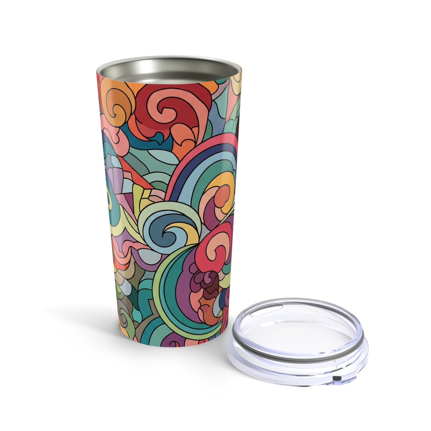 20Oz Stainless Steel Tumbler With Double Wall Vacuum Insulation Spill Resistant And Unique Printed Artwork For
