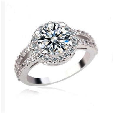 Copper Diamond Studded Ring Geometric Jewelry Gift For Women