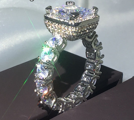 Vintage Female Ring Wedding Ring Lady Gift Alloy Hand Measured Color Slightly Different From Actual Photo Hand