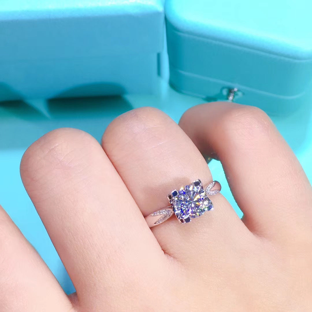 Womens Geometric Ring Diamond Moissanite Wedding Ring Individually Packaged Gift For Her Geometric Diamond Yes