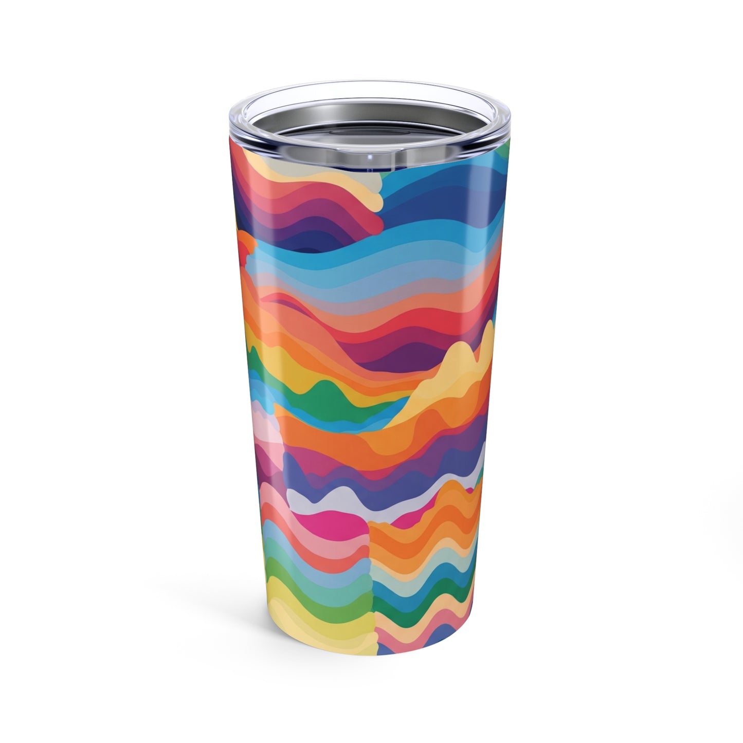Twenty Ounce Stainless Steel Coffee Mug With Printed Artwork Double Wall Vacuum Insulated Leak Proof For Hot Or