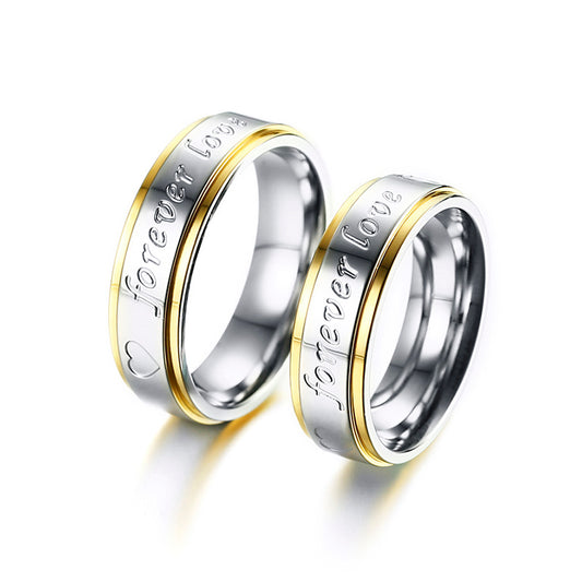 Unisex TitaniumAlloy Steel EngagementRing Heart Shaped Forever Anniversary Wedding Engagement Electroplated Gifts