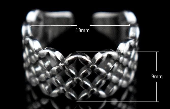 Antique Punk Ring Hollowed Out Silver Plated Thai Silver For Women Lightweight Korean Style Fashion Ring Women