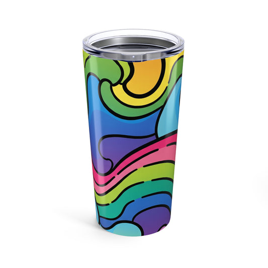 20oz Stainless Steel Tumbler With Double Wall Insulation Spill Resistant Durable Printed Travel Mug Dishwasher Safe