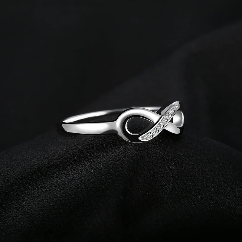 Womens 925 Sterling Silver Figure Eight Infinity Ring Elegant Design Pure Silver Jewelry Sizes 6 7 8 9 For All