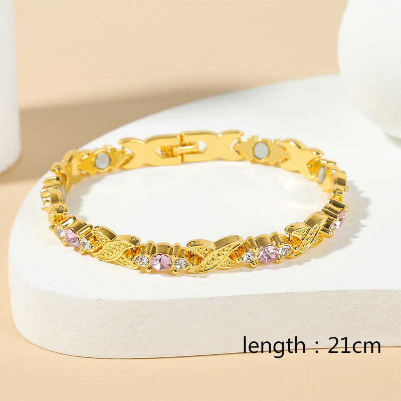 Womens Magnet Interlocking Alloy Bracelet Fashion Jewelry Electroplated European Style Gift Silver Plated European Style