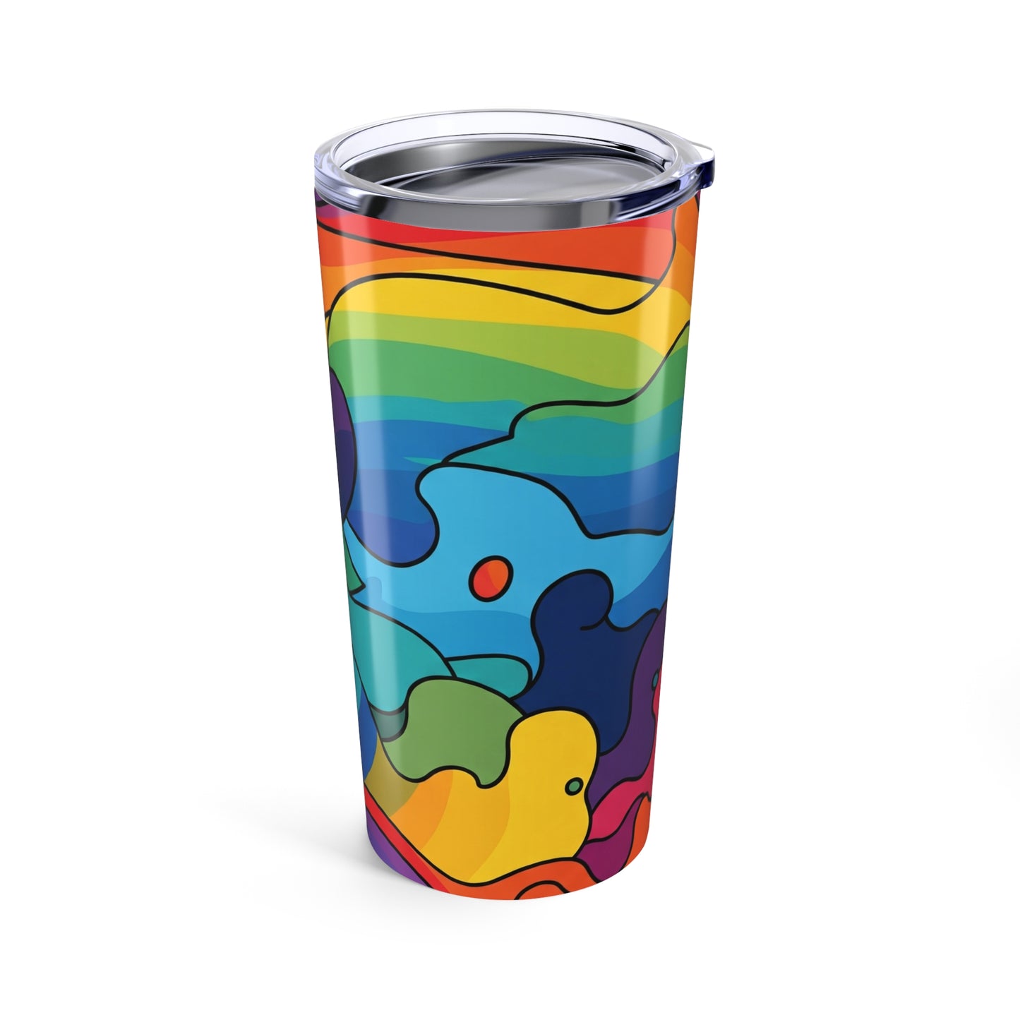 20oz Stainless Steel Printed Tumbler Double Wall Vacuum Insulation Spill Resistant Lid For Hot Or Cold Beverages