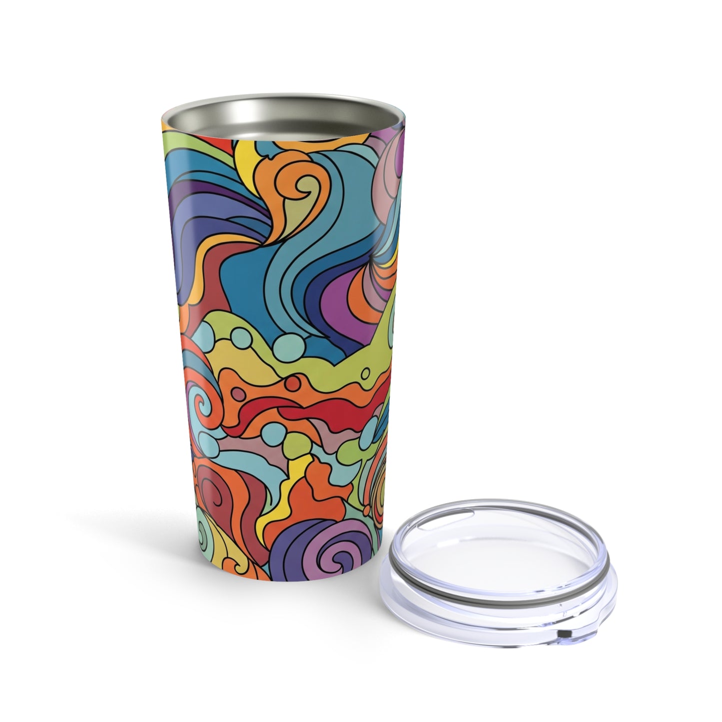 Durable 20 Ounce Steel Drink Container With Printed Artwork Double Wall Vacuum Insulation Leak Proof For Hot And