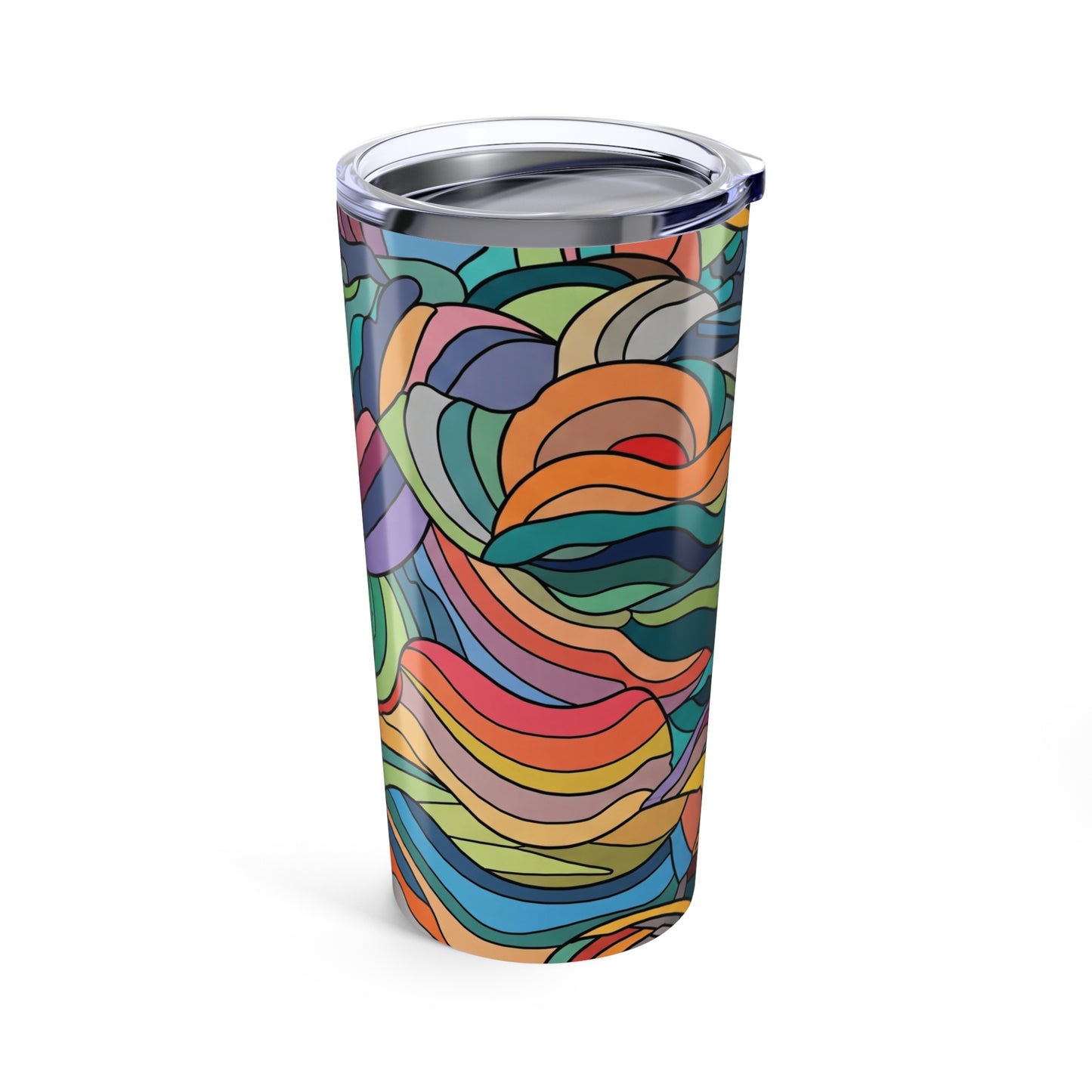 20oz Stainless Steel Tumbler With Double Wall Vacuum Insulation Spill Proof Travel Mug Printed Design For Beverages