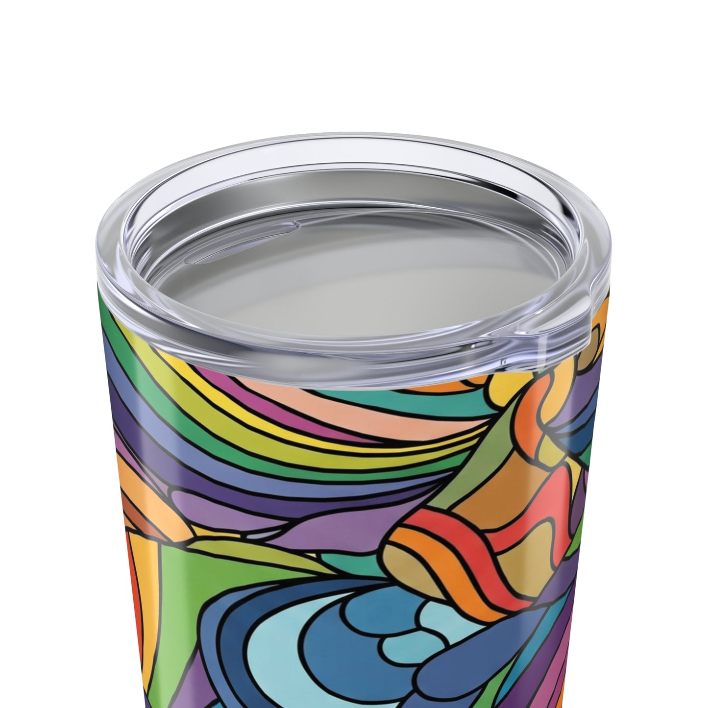 20 Oz Stainless Steel Tumbler With Printed Design Double Wall Vacuum Insulated Spill Resistant BPA Free Coffee Mug