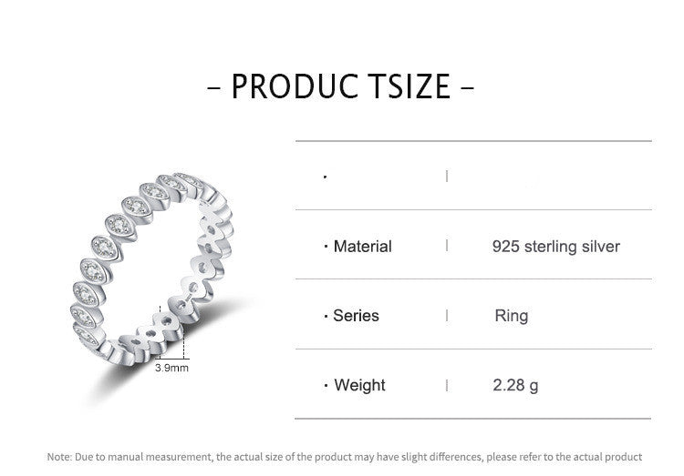 Geometric S925 Silver Ring Eye Inlay Diamond Studs Polka Dot Design For Women Elegant Everyday Accessory Style