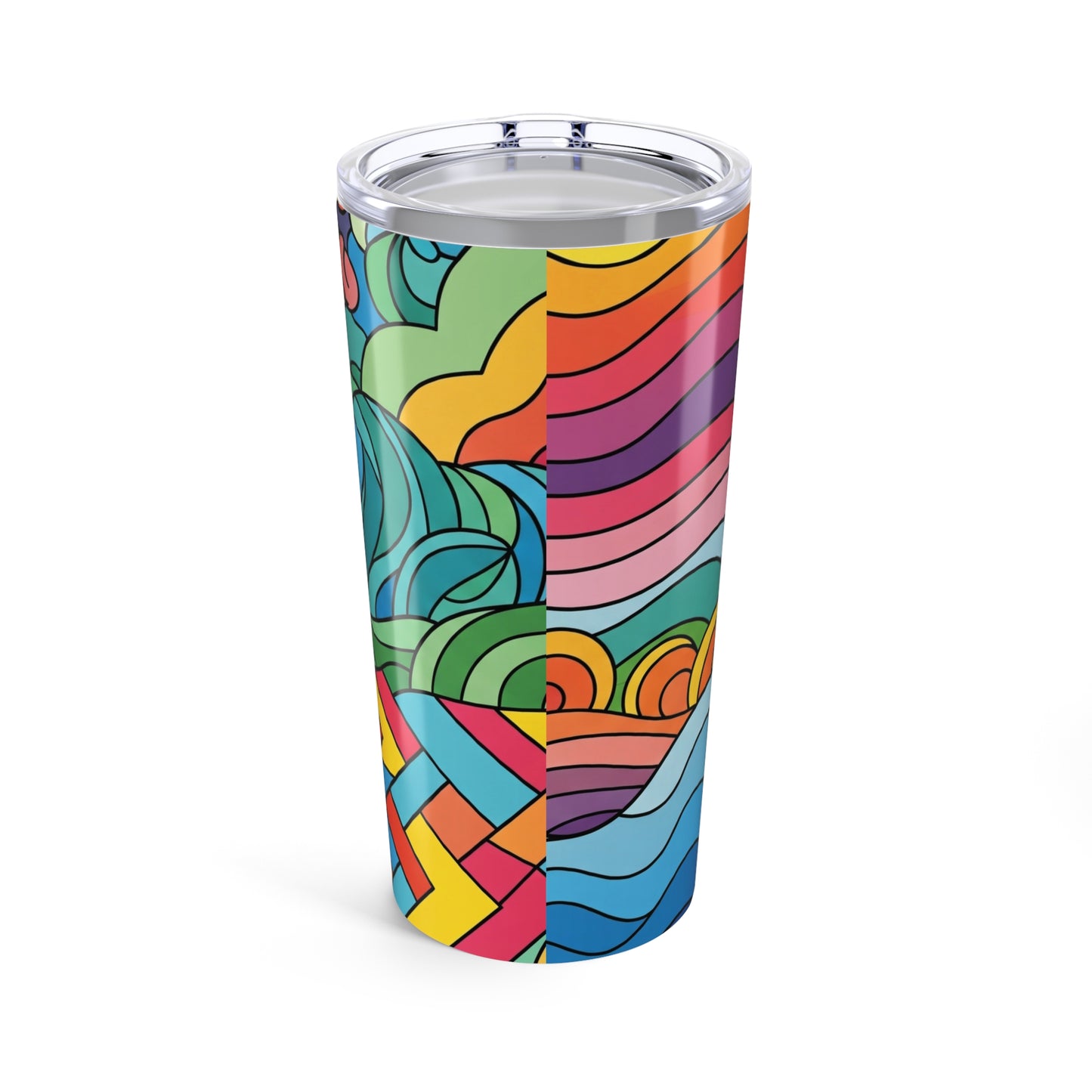 20oz Stainless Steel Travel Tumbler With Printed Art Double Wall Vacuum Insulated Leak Proof Thermal Coffee Cup
