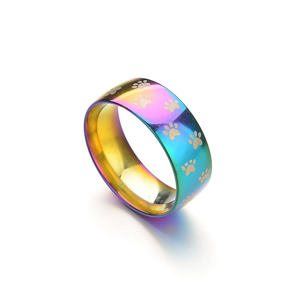 Unisex Rainbow Insect Design Ring Stainless Steel Fashion Jewelry Band for Men Women Statement Accessory Style