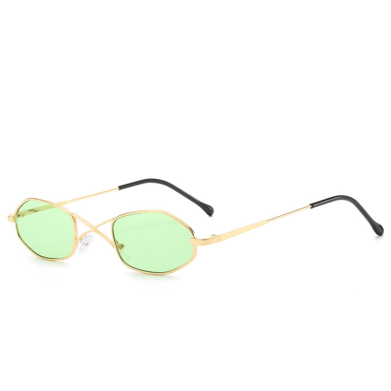 Double Beam Sunglasses UV400 Protection Fashion Eyewear Metal and Plastic Frame 70 Percent Visible for All Day
