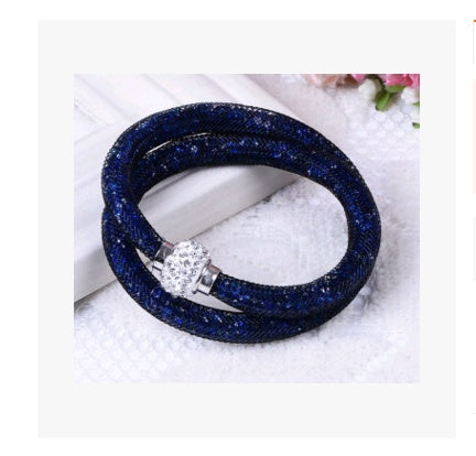 Womens Crystal Mesh Bracelet Sparkling Diamond Cut Alloy Bracelet Elegant Fashionable Jewelry Bracelet Special