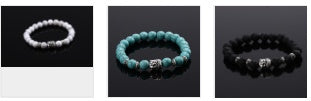 Unisex Lava Stone Bracelet Buddha Head Ethnic Bead Peaceful Warrior Alloy Plated Jewelry Ethnic Style Bead Art