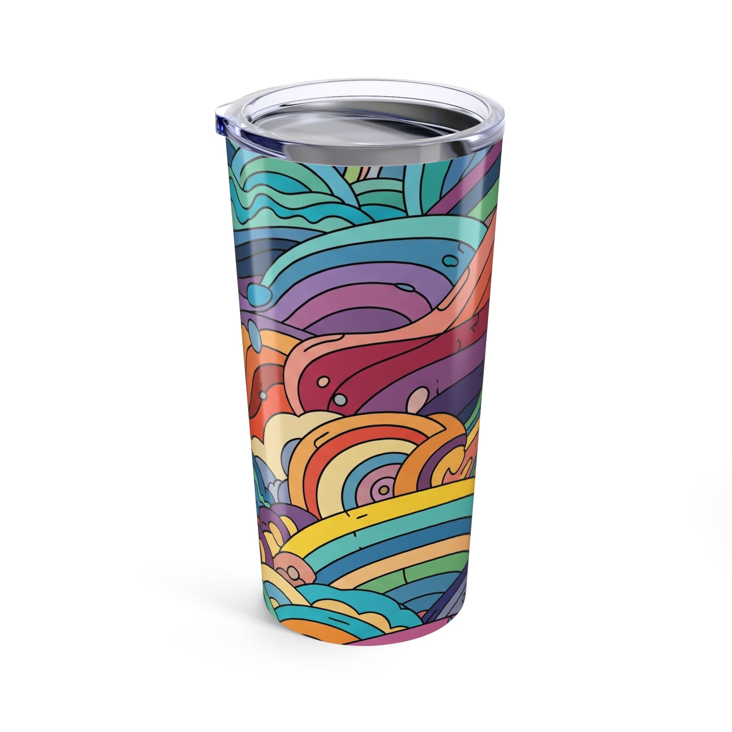 20oz Stainless Steel Travel Mug With Double Wall Vacuum Insulation Spill Resistant Durable Printed Design Coffee