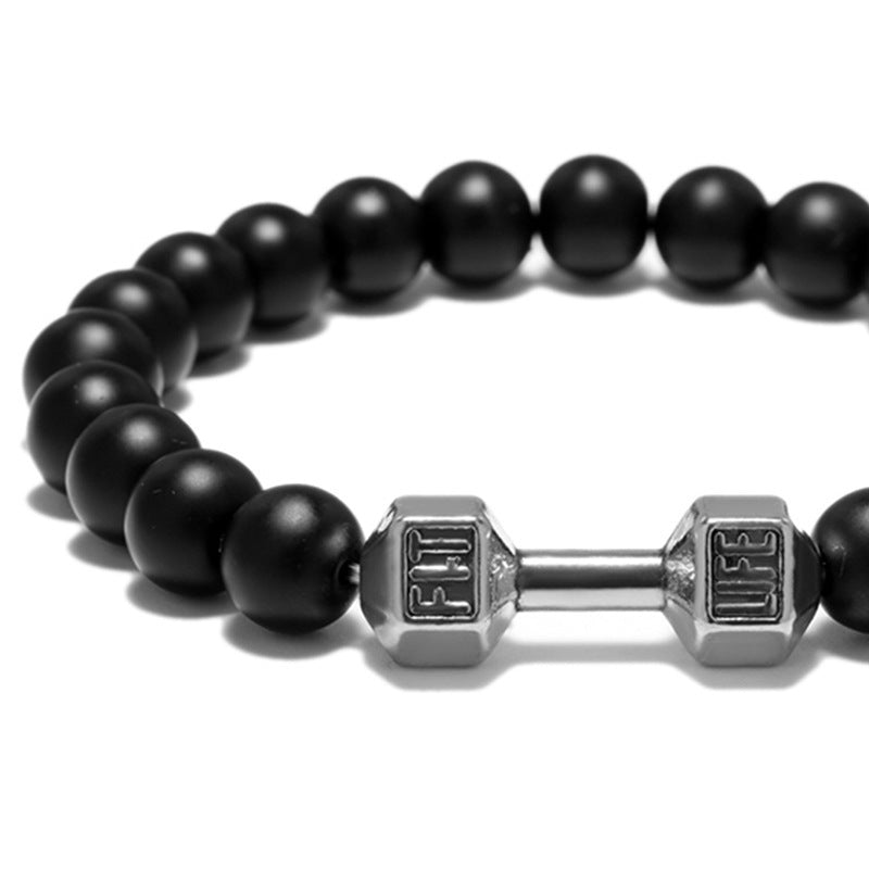 Dumbbell Beads Bracelet Fitness Jewelry Weightlifting Bracelet Sporty Accessory Gift Fitness Enthusiasts Metal