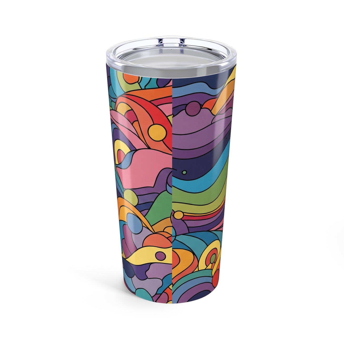 20 Oz Stainless Steel Travel Mug With Printed Design Double Wall Vacuum Insulation Leak Proof And Dishwasher Safe