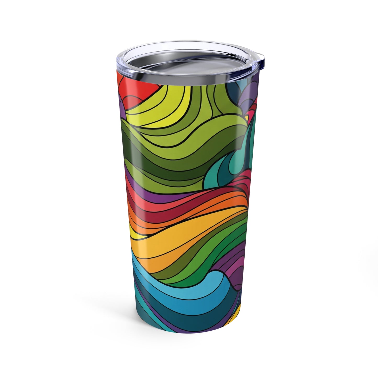 20oz Stainless Steel Tumbler With Printed Design Double Wall Vacuum Insulated Leak Proof Travel Mug For Beverages