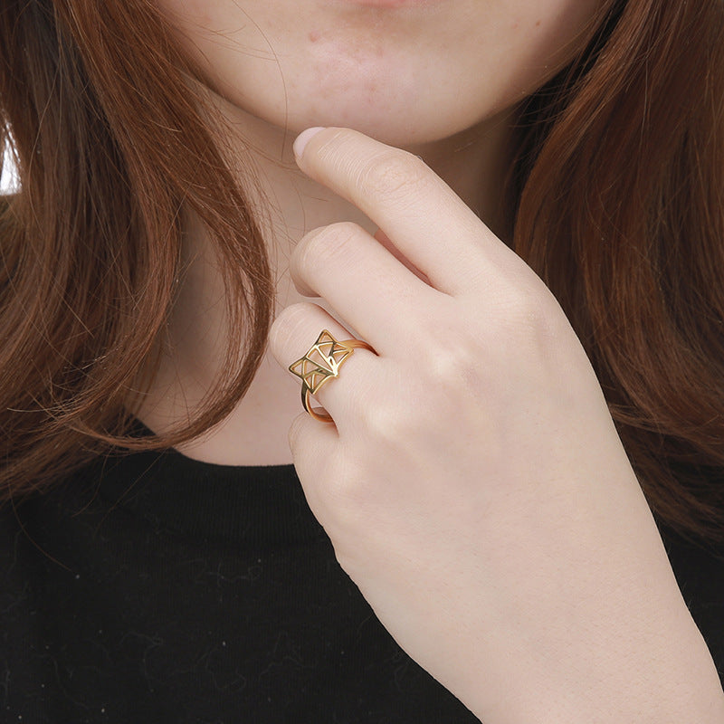 Animal Design Stainless Steel Ring for Women Girls Cute Chic Adjustable Opening Zodiac Rings Elegant Accessory