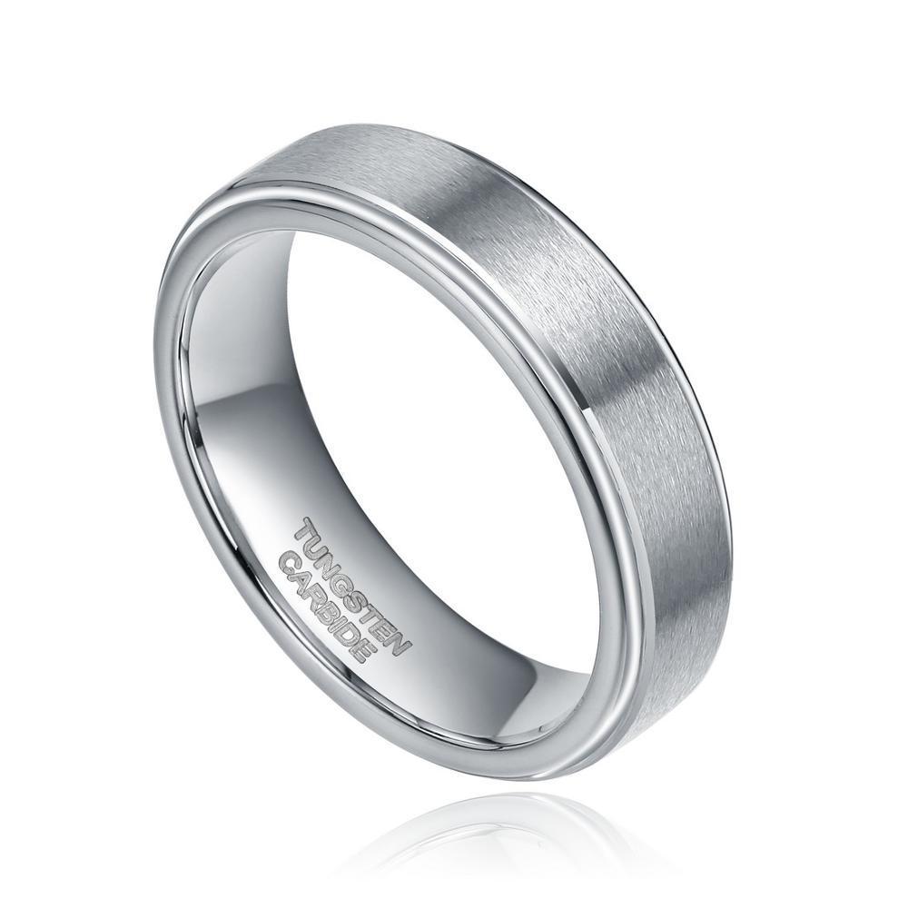Tungsten Ring 8mm Wide U Shape Silver Metal Band Ring