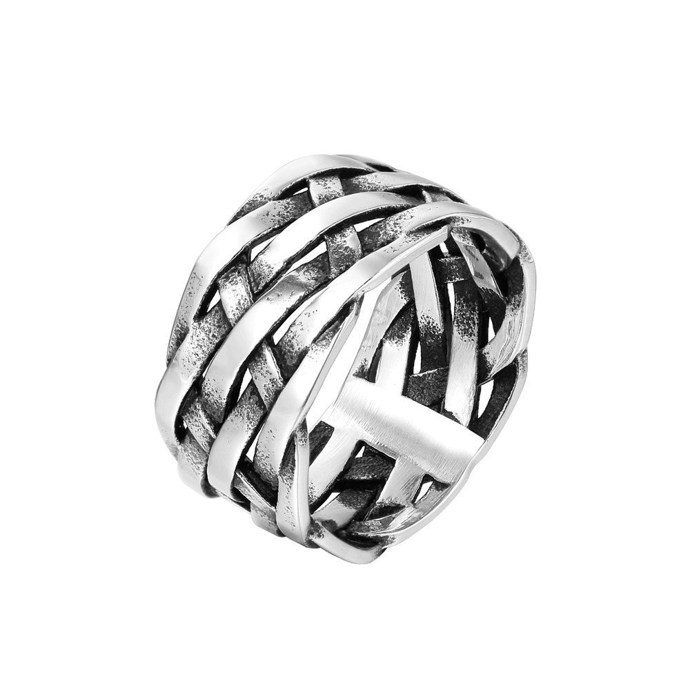 Personalized Retro Woven Extra Wide Ring